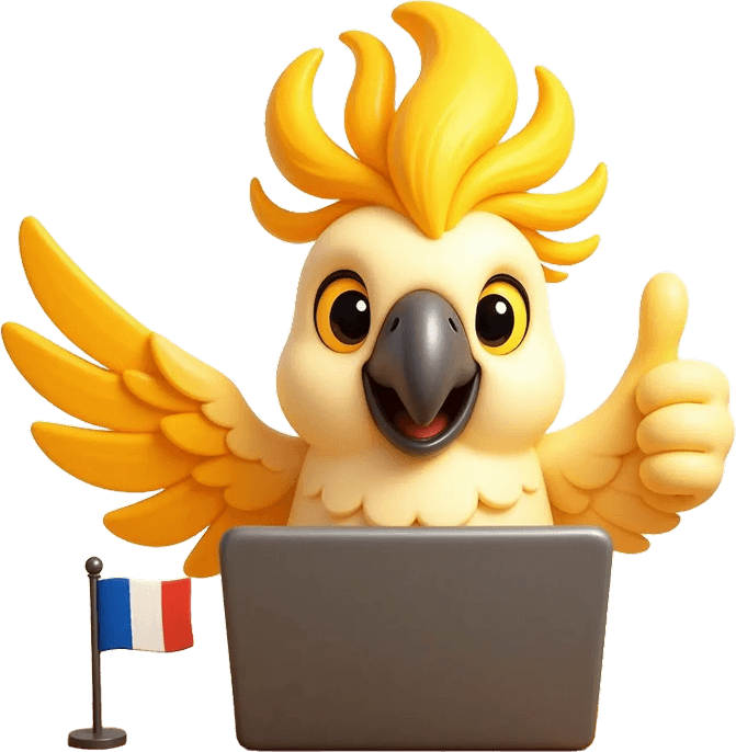 Herald, un cacatoès jaune, est content des SMS en masse car il a pu envoyer sa campagne.