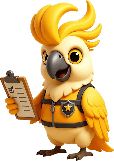 Herald, un cacatoès jaune qui vérifie si les règles sont bien respecté pour envoyer des sms